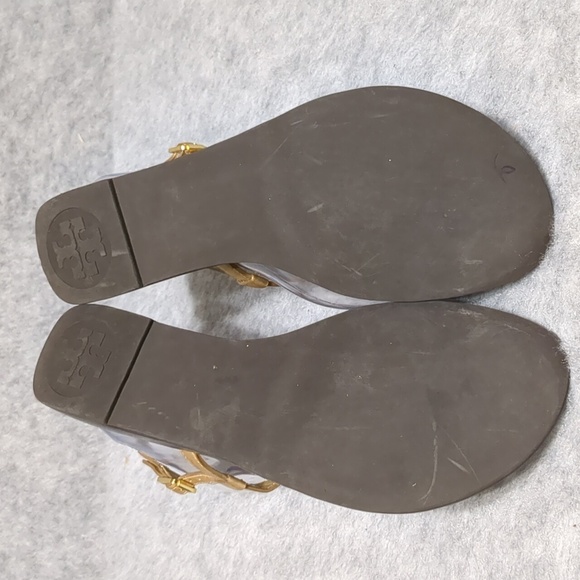 Tory Burch Alani Gold chain thong wedge sandal 9.5 - Picture 5 of 11